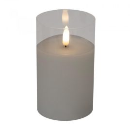 LED-es gyertya, üvegben. ∅7,5 cm x 12,5 cm