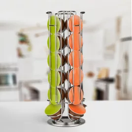   Bewello Fém kávékapszula tartó - 24 db Dolce Gusto kapszulához - króm