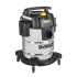 DeWALT DXV25S száraz-nedves porszívó, rozsdamentes váz, 25 liter, 15 Kpa, 37,8 l/s, 8 tartozék, 1050 W