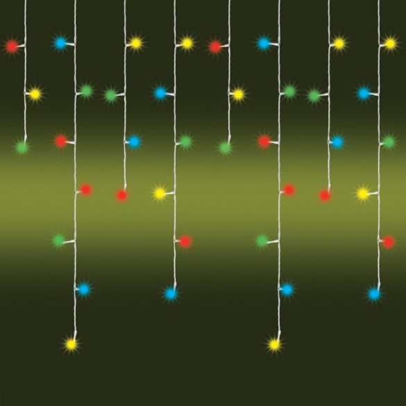 LED-es jégcsap fényfüggöny, 8 programos, 10m, IP44, 230V
