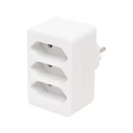   Home NV 23/WH hálózati elosztó, 3 EURO aljzat gyermekvédelemmel ellátva, max. 3 x 500 W, fehér