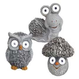   Home MX 639 napelemes kerti lámpa, gomba / bagoly / csiga,  fehér LED, automatikus, akkumulátoros