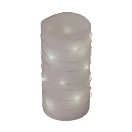   Home MLF 26/WH micro LED-es fényfüzér, 2 m / 20 db hidegfehér micro LED, állófényű, átlátszó vezeték, időzíthető, gombelemes, la