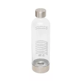   Home HGSZG1000P vizes palack, HGSZG1000 szódagéphez, BPA mentes, PET műanyag, rozsdamentes acél fedő és talp, 1 L, 850 ml szénsavasítható