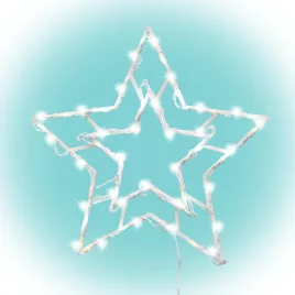   Home KID503WW csillag ablakdísz, kül- és beltéri kivitel, 35 db melegfehér LED, 2 tapadókorong, fehér tápkábel, 33 x 28 cm
