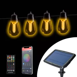   Smart szolár fényfüzér 25 db fehér LED-del, állítható színhőmérséklettel, 13,6 m, bluetooth