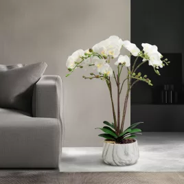 Vog und Arths fehér orchidea műnövény dekoráció 58 cm
