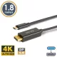 Delight Type-C–DisplayPort kábel 1.4 4K 1,8 m