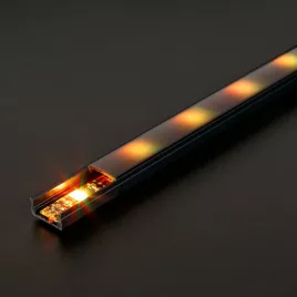   Phenom LED alumínium profil sín U profil fekete 2000 x 17 x 8 mm