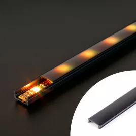   Phenom LED alumínium profil takaró búra fekete 2000mm 41010/41011-hez