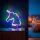 Phenom színes unikornis neon LED lámpa, 3 x AA + USB, 28,5 x 8,5 x 24,5 cm