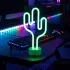 Phenom neon LED kaktusz lámpa, zöld, 3 x AA + USB, 18,5 x 8,5 x 28 cm