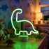 Phenom zöld dinoszaurusz neon LED gyereklámpa, 3 x AA + USB, 25,9 x 8,5 x 24,3 cm