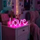 Phenom Neon LED éjjeli fény Love rózsaszín, 3 x AA + USB, 34 x 1.6 x 12,5 cm
