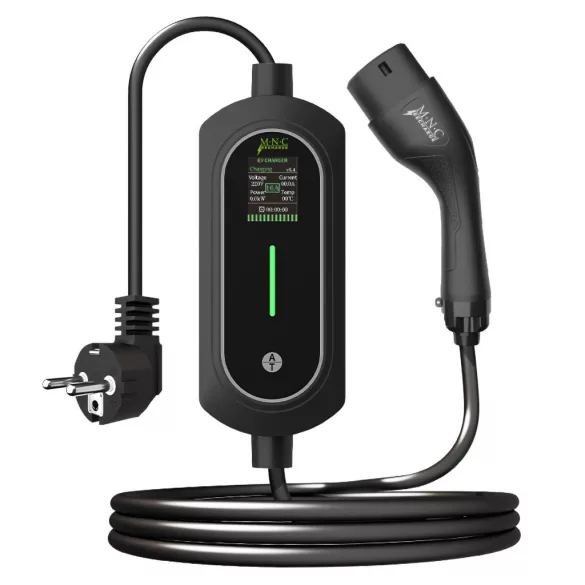 MNC EVSE Type2 elektromos autó töltőállomás táskával, 5 m, max. 3,5 kW, 1 x 16A, 110-240V AC