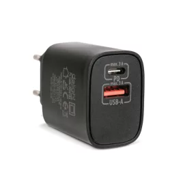   Delight hálózati adapter USB + Type-C PD20W gyorstöltéssel, fekete