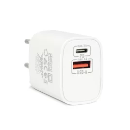   Delight hálózati adapter USB + Type-C PD20W gyorstöltéssel, fehér