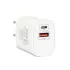 Delight hálózati adapter USB + Type-C PD20W gyorstöltéssel, fehér