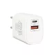Delight hálózati adapter USB + Type-C PD20W gyorstöltéssel, fehér