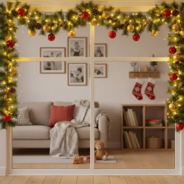 Műfenyő girland zöld PET 270 cm