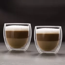   Vog und Arths duplafalú cappuccino üveg csésze 250 ml, 2 db/csomag