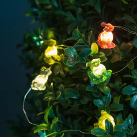 Family nyuszi LED fényfüzér, 2 m, 20 LED, 2 x AA