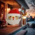 Karácsonyi papír lampion Mikulás mintával 30 cm