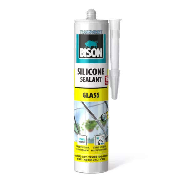 Bison átlátszó üvegező szilikon 280ml