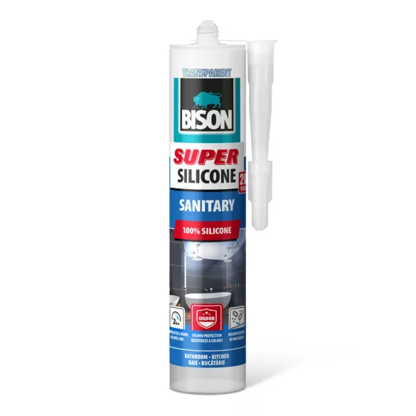 Bison Super szaniter szilikon, átlátszó, 280 ml