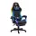 BeMaDa RGB LED-es gamer szék karfával és párnával, fekete/kék