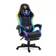 BeMaDa RGB LED-es gamer szék karfával és párnával, fekete/kék