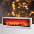 Bewello kandalló LED-es lánghatással, fehér, elemes/USB-s, 60 x 10 x 20 cm