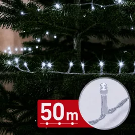   Phenom 50 m-es hidegfehér fényfüzér 1000 LED-del, átlátszó kábellel