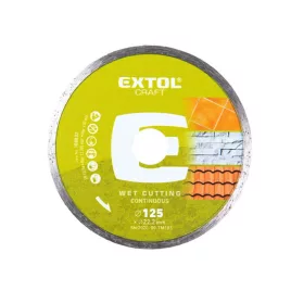  EXTOL CRAFT gyémántvágó csempevágáshoz (sima), vizes vágásra; 125×2,2×22,2mm, max.12.200 ford/perc