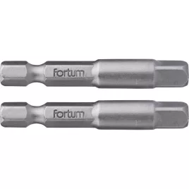   FORTUM adapter klt. 2 db, dugókulcsok gépi befogásához; S2 acél, 1/4, 50 mm, bliszteren