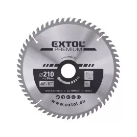   EXTOL PREMIUM körfűrészlap, keményfémlapkás, 250×30mm(lyuk átm), T24; 3,2mm lapkaszélesség, max. 6500 ford/perc