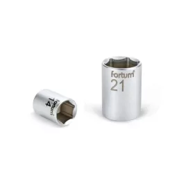   FORTUM dugófej, 1/2', 34mm, 61CrV5, mattkróm; 44mm hosszú FORTUM