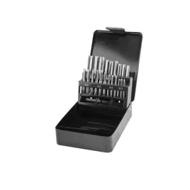   EXTOL PREMIUM menetfúró klt., kézi, fém dobozban; 21db, M3,4,5,6,8,10,12, jó minőségű szénacél, hajtóvas nélkül