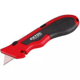   EXTOL PREMIUM PVC vágókés, 5 db trapézpengével, gyorstöltős, pengetárolós, festett ALU ház, gumírozott, zsinórvágó penge: 9124,8