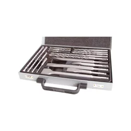   EXTOL PREMIUM betonfúró és véső klt. SDS PLUS; 17db, 5, 6, 8,10/110mm, 6,8,10,12/160mm, 8,10/210mm, 12,14/260mm, vésők lapos, he