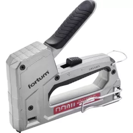   FORTUM tűzőgép, ALUházas, profi, 6 funkciós; kapocs: 6-14×10,6mm és ×11,3mm, U-kapocs10-14×7,6mm, szegek: max.15×2×1,2mm FORTUM