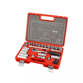   EXTOL PREMIUM dugókulcs klt., CV., racsnis 45fog ; 3/8', 39db, normál(8-22mm) és hosszú(8-19mm) dugófejek, gyertyakulcs 16&21mm,