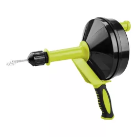   EXTOL CRAFT lefolyócső tisztító, dobos, 6m, 6mm átmérő, kézi tekerővel, (1,8mm drótból sodorva)