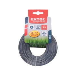   EXTOL PREMIUM damil szegélynyíró géphez 2,4 mm, kör keresztmetszetű, fekete közép/dual power, 15m