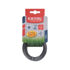   EXTOL PREMIUM damil szegélynyíró géphez 1,6 mm, csillag keresztmetszetű, fekete közép/dual power, 15m