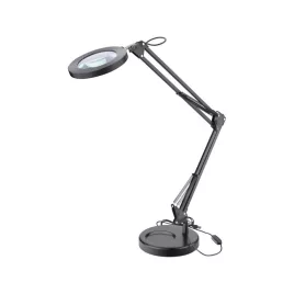   EXTOL LIGHT nagyító LED lámpa, asztali, Fekete, 7 W COB, 2400 Lm, 5× nagyítás; mechanikusan állítható rögzítés, USB töltőkábel