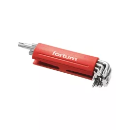   FORTUM torx kulcs klt. 9db, hosszú, T10-50, S2, 10db/cse; T10-T15-T20-T25-T27-T30-T40-T45-T50, műanyag markolat FORTUM