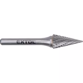   EXTOL INDUSTRIAL keményfém turbómaró (rotormaró), kúpos, hegyes orrú, 12×25mm átmérő/ 6mm szár, keresztfogazás