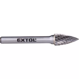  EXTOL INDUSTRIAL keményfém turbómaró (rotormaró), íves, hegyes orrú, átmérő 10×20mm/szár 6mm, keresztfogazás