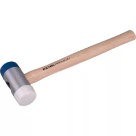   EXTOL PREMIUM gumikalapács (illesztő kalapács) fa nyéllel, cserélhető gumi fejek; 40 mm, 32 cm